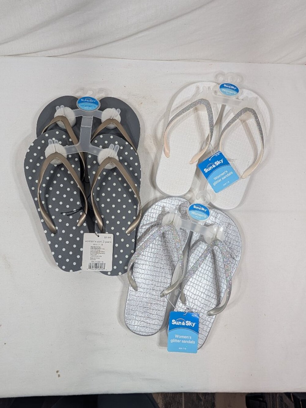Sun & Sky Variety Flip Flops x4